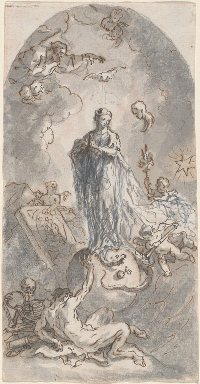De Maagd van de Onbevlekte Ontvangenis (recto) door Martin Johann Schmidt