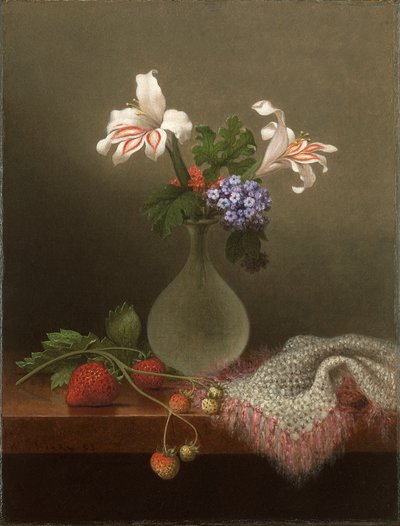 Een vaas met korenlelies en heliotroop door Martin Johnson Heade