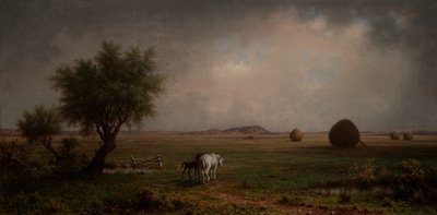 Merrie en veulen in een moeras door Martin Johnson Heade