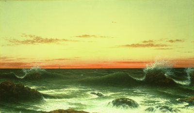 Zeegezicht: Zonsondergang, 1861 door Martin Johnson Heade