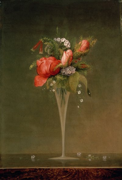 Stilleven met wijnglas, 1860 door Martin Johnson Heade