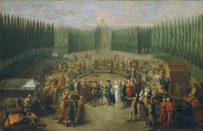 Leggen van de eerste steen van de Tempel van Concordia in Laxenburg door Martin Knoller