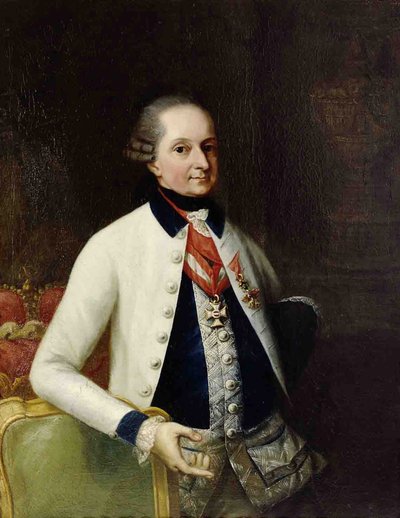 Nikolaus I, Prins Esterházy 1714-1790 in het uniform van zijn Hongaarse Infanterieregiment nr. 33 door Martin Knoller