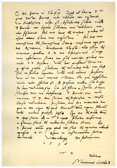 Brief van Martin Luther aan Thomas Cromwell, 9 april 1536 door Martin Luther