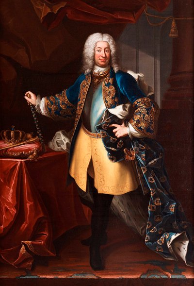 Portret van koning Frederik I van Zweden door Martin Meytens the Younger