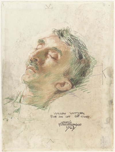 Willem Witsen op zijn doodsbed door Martin Monnickendam