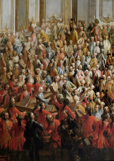 Officieel banket georganiseerd voor het huwelijk van prinses Isabella van Parma met keizer Jozef II door Martin Mytens or Meytens