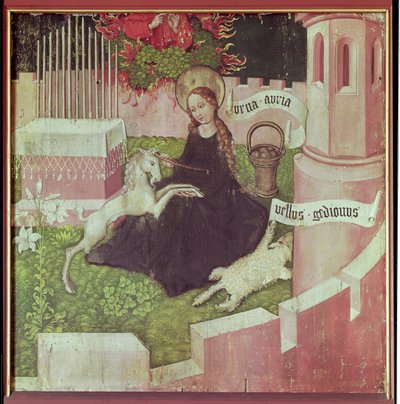 Altaarstuk van de Dominicanen: De Mystieke Jacht, c.1470-80 door Martin Schongauer
