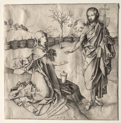Christus Verschijnt aan de Magdalena door Martin Schongauer