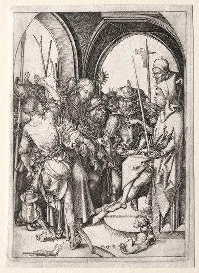 Christus voor de hogepriester door Martin Schongauer