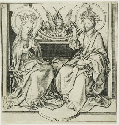 Christus Zegent de Maagd door Martin Schongauer