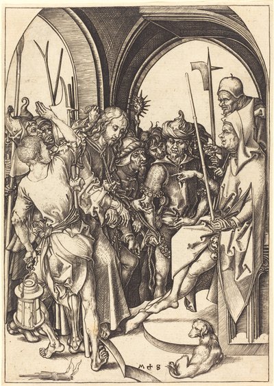 Christus voor Annas door Martin Schongauer