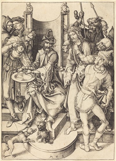 Christus voor Pilatus door Martin Schongauer