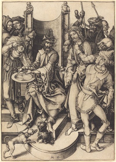 Christus voor Pilatus door Martin Schongauer