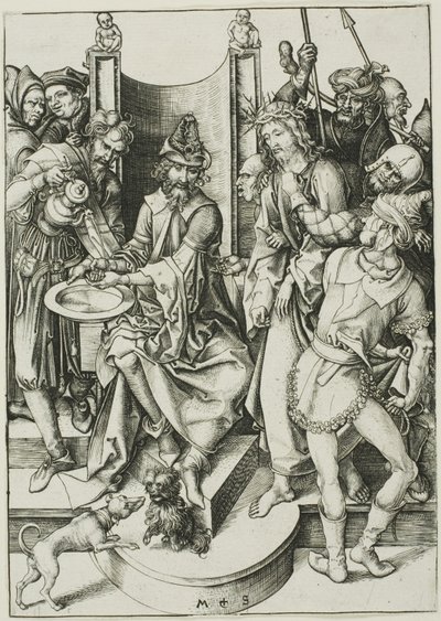 Christus voor Pilatus door Martin Schongauer