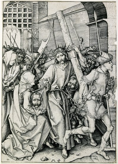 Christus draagt het kruis, laat 15e eeuw door Martin Schongauer
