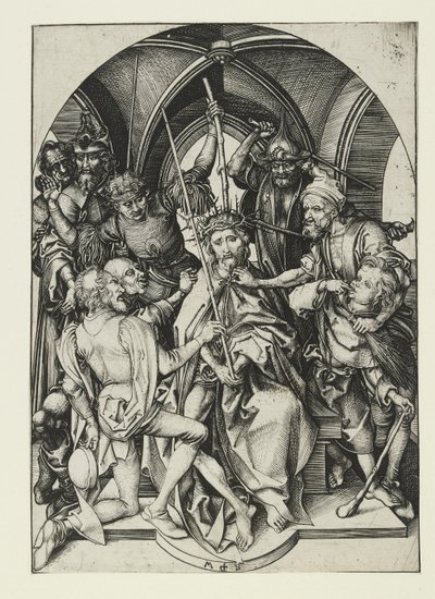 Christus gekroond met doornen, laat 15e eeuw door Martin Schongauer