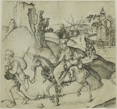 Boerengezin gaat naar de markt door Martin Schongauer