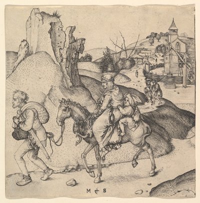 Boerenfamilie gaat naar de markt door Martin Schongauer