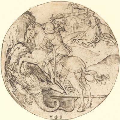 Heilige Joris en de Draak door Martin Schongauer