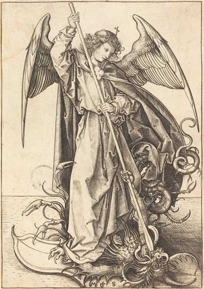 Sint Michaël die de Draak Doodt door Martin Schongauer