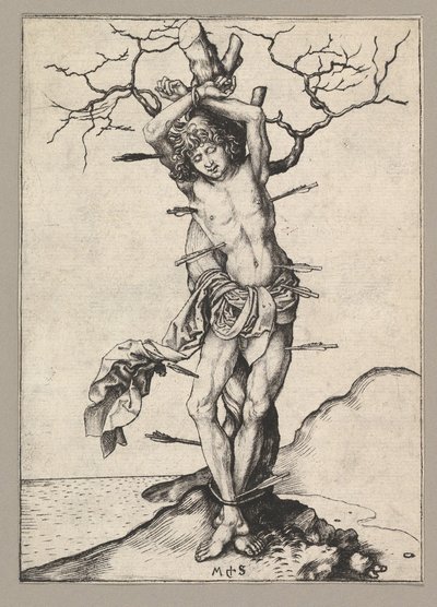 Sint Sebastiaan, ca. 1435-1491 door Martin Schongauer