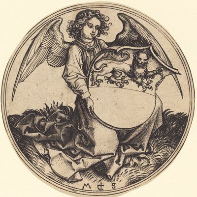 Schild met Leeuw, Gehouden door Engel door Martin Schongauer