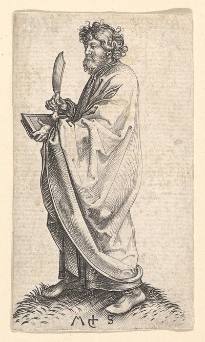 St. Bartholomeus, ca. 1435-1491 door Martin Schongauer