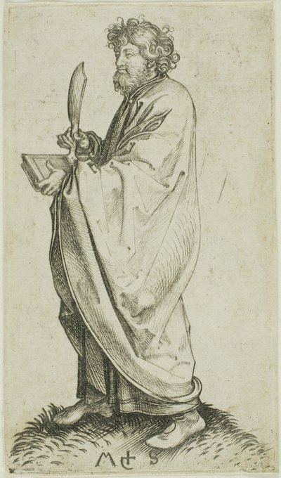 St. Bartholomeus, van Apostelen door Martin Schongauer