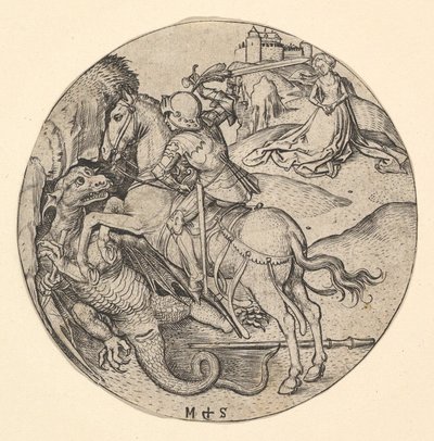 Sint-Joris doodt de draak door Martin Schongauer