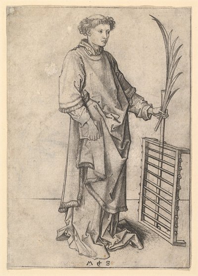 Sint Laurentius, ca. 1435-1491 door Martin Schongauer