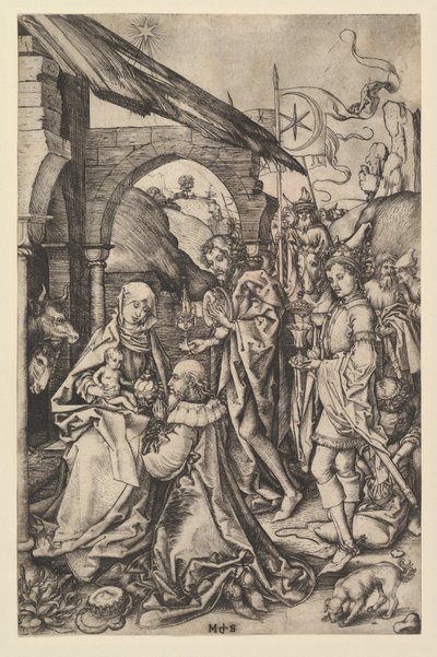 De Aanbidding der Wijzen door Martin Schongauer