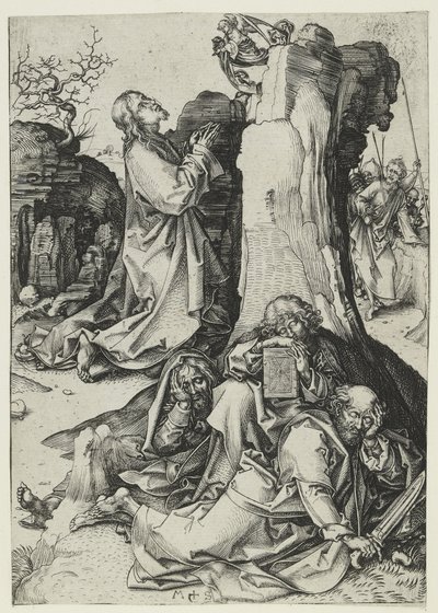 De Agonie in de Tuin (gravure) door Martin Schongauer