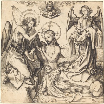 De Doop van Christus door Martin Schongauer