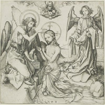 De Doop van Christus door Martin Schongauer