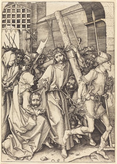 Het Dragen van het Kruis met Sint Veronica door Martin Schongauer