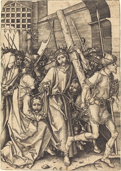 Het Dragen van het Kruis met Sint Veronica door Martin Schongauer
