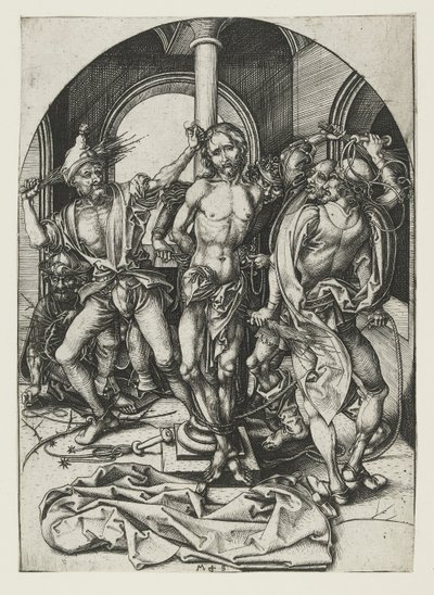 De geseling, laat 15e eeuw door Martin Schongauer