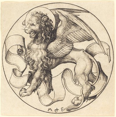 De leeuw van Sint Marcus door Martin Schongauer
