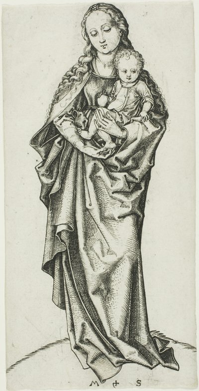 De Madonna en Kind met een Appel door Martin Schongauer