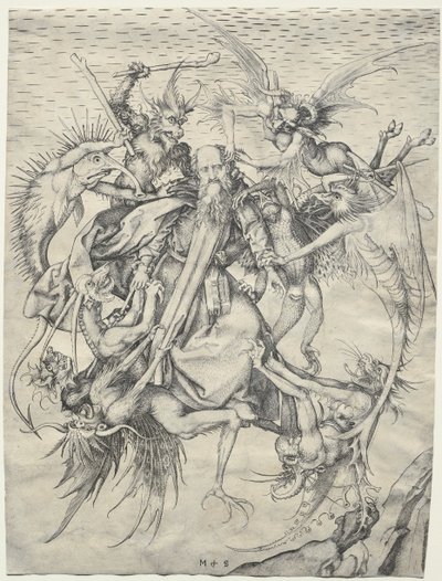 De verleiding van St. Antonius door Martin Schongauer