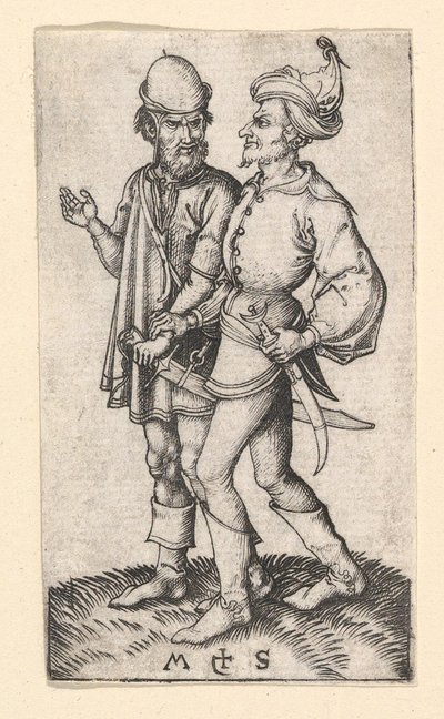 Twee Turken, ca. 1435-1491 door Martin Schongauer