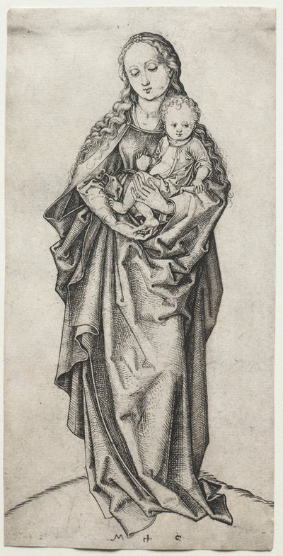 Maagd en Kind met een Appel door Martin Schongauer