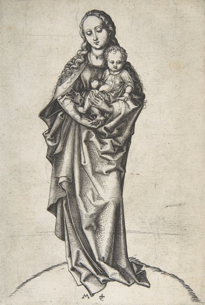 Maagd en kind met een appel door Martin Schongauer