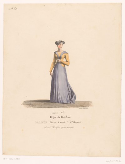 Kostuum van Marie Marcel uit de tragedie Marcel door Martin Sylvestre Baptiste