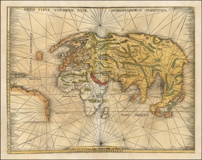 1513 kaart van de wereld door Martin Waldseemüller door Martin Waldseemuller