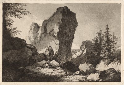 Berglandschap met een rotsachtige uitloper door Martin von Molitor