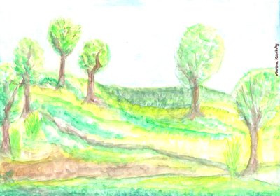 Uitzicht op de tuin in de lente door Martina Konitzky