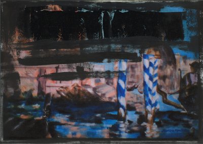 Canal Grande Abstract Zwart 1 door Martina Konitzky