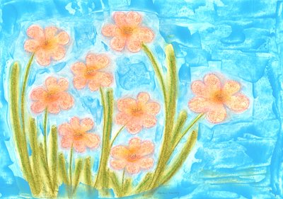 Lenteontwaken Tulpen Tagetes door Martina Konitzky